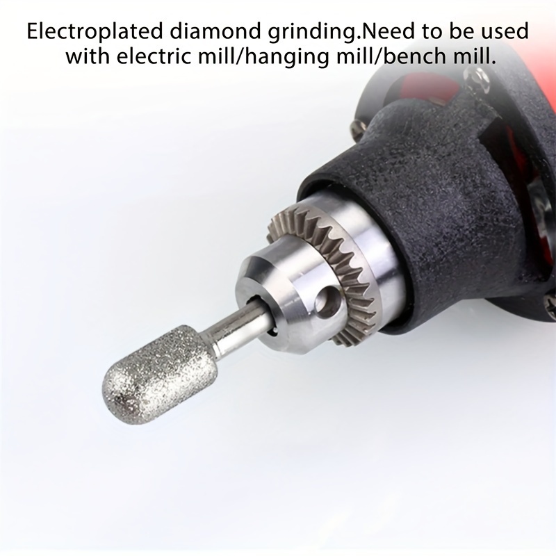 20pcs Diamond Grinding Heads Mini Bit Rotary Drill Tool Burrs 3mm Shank