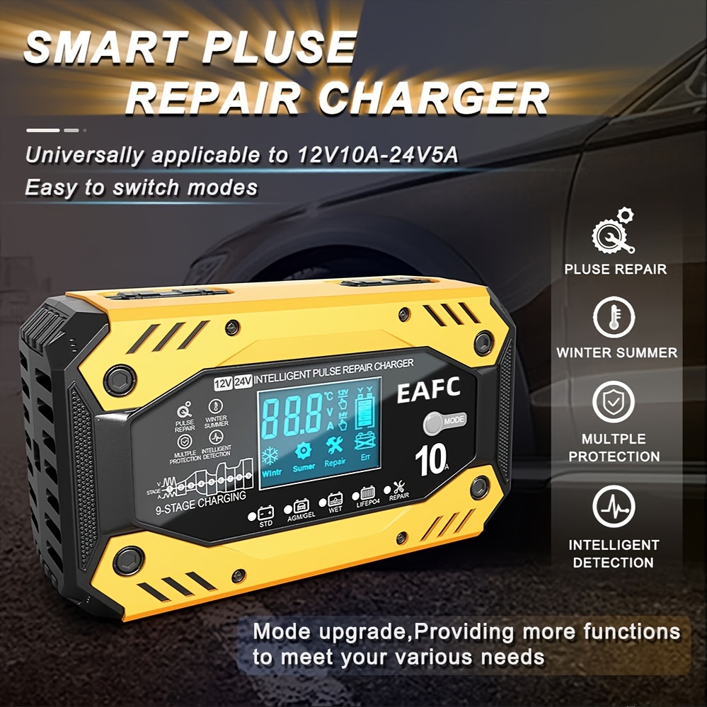 Eu Plug 24v 5a/12v 10a Car Battery Charger Full Automatic 12v 10a