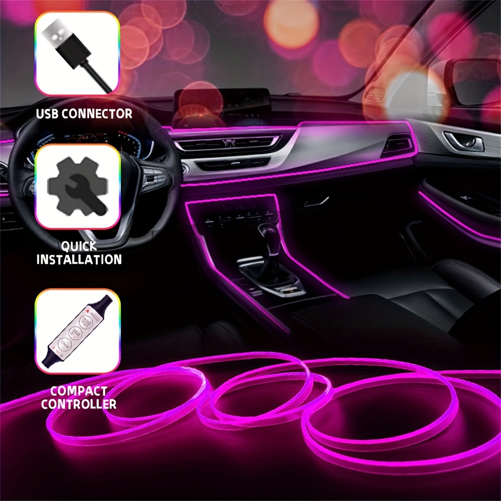 Eclairage d'ambiance LED pour la voiture / Car USB / 12V 3m ruban rouge