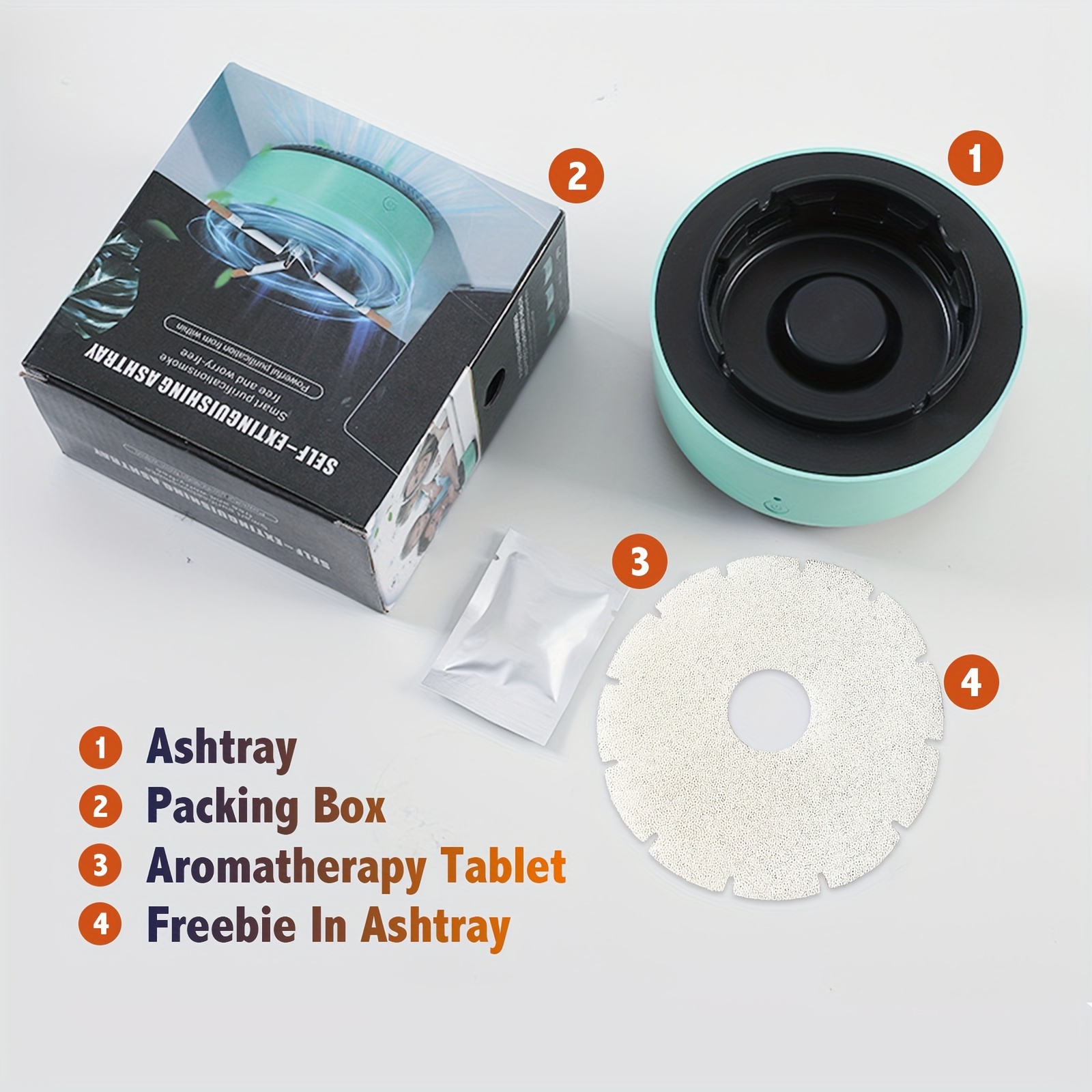 Self Extinguishing Smart Ashtray Smokeless Ashtray Air Purifier Anti-odor  Anti-smoke Ashtrays