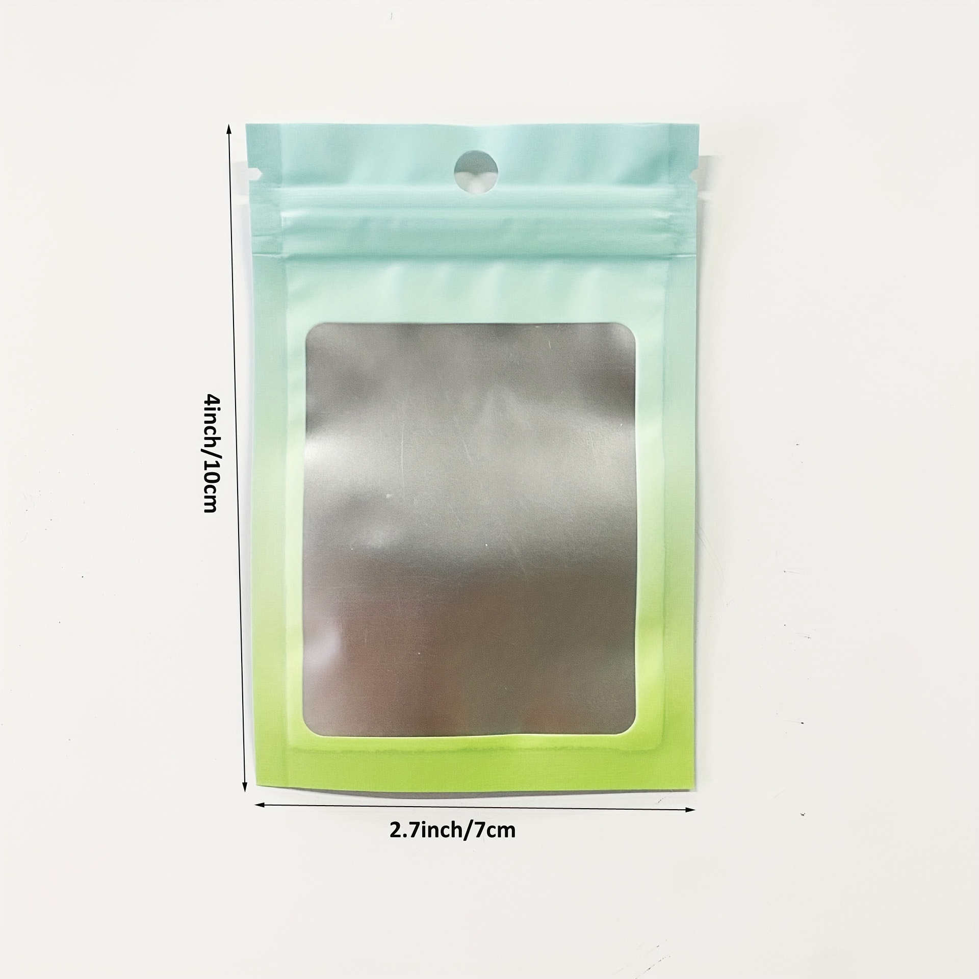 Resealable Mylar Ziplock Bag, Holographic Gradient Bag With Clear