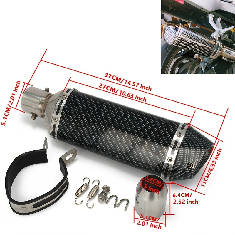 Motorcycle Slip On Exhaust Muffler,1.5-2 Carbon Fiber Unversal