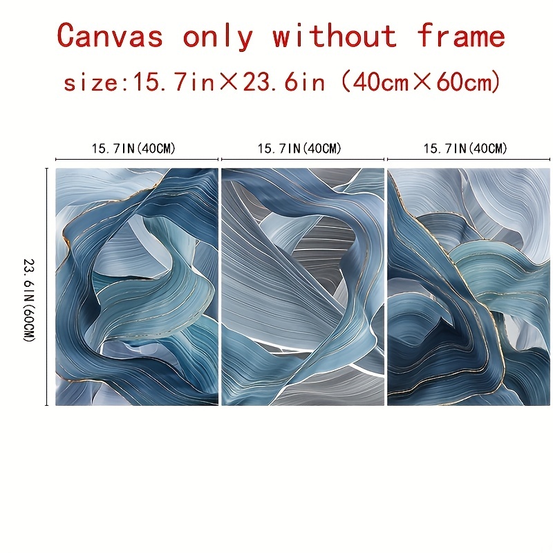 Abstract Silver Gray Blue Ribbon Wall Art Fine Art Canvas Prints