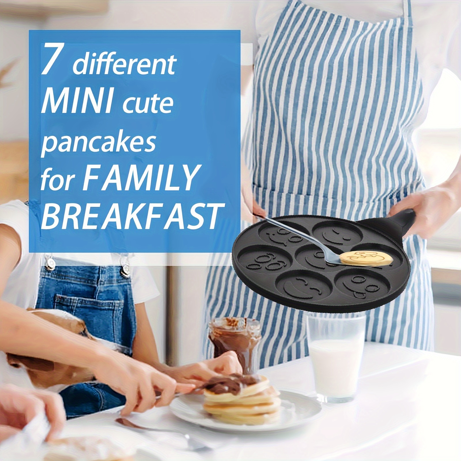 Mini Pancake Griddle, Mini Pancake Pan, Pancake Maker With 7 Mold Design,  Cookware, Kitchenware, Kitchen Supplies, Kitchen Items - Temu