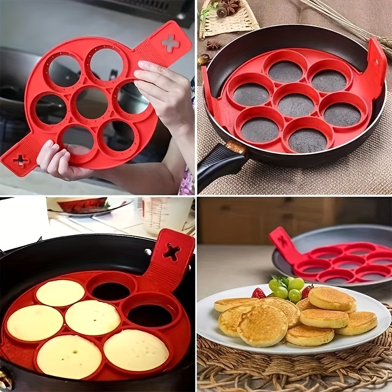 Pancake Maker forme Multiple 4 fori stampo da forno in Silicone  antiaderente anello uovo fritto per