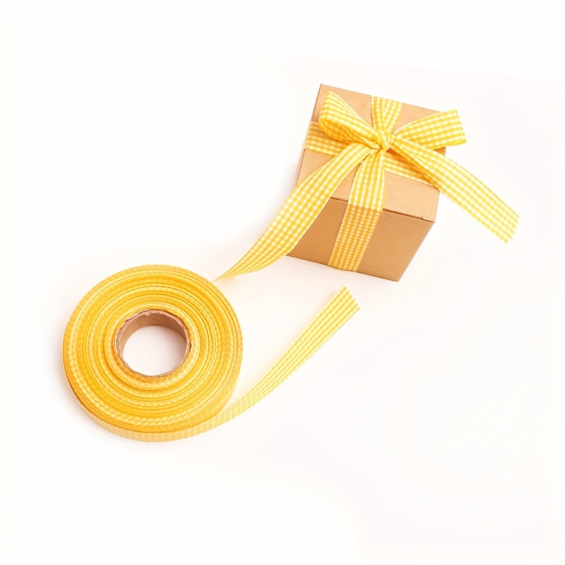 DIY Pink White Grid Ribbon Baking Flower Packaging Silk Ribbon Cake Gift  Box Decoration Bowknot Color Ribbon One Roll 1cm/0.39inch*25m/82foot