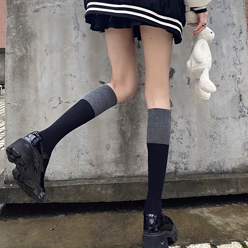 Skirt Outfit Thigh High Socks With Sneakers Pleated Skirt Thigh