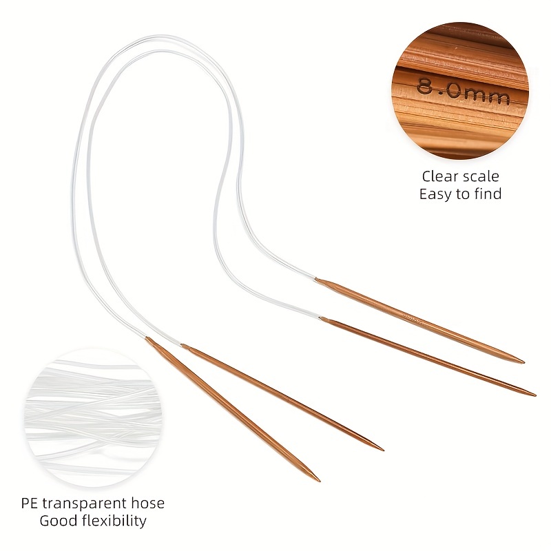 Circular Sweater Needles Carbonized Wooden Rod Needles - Temu