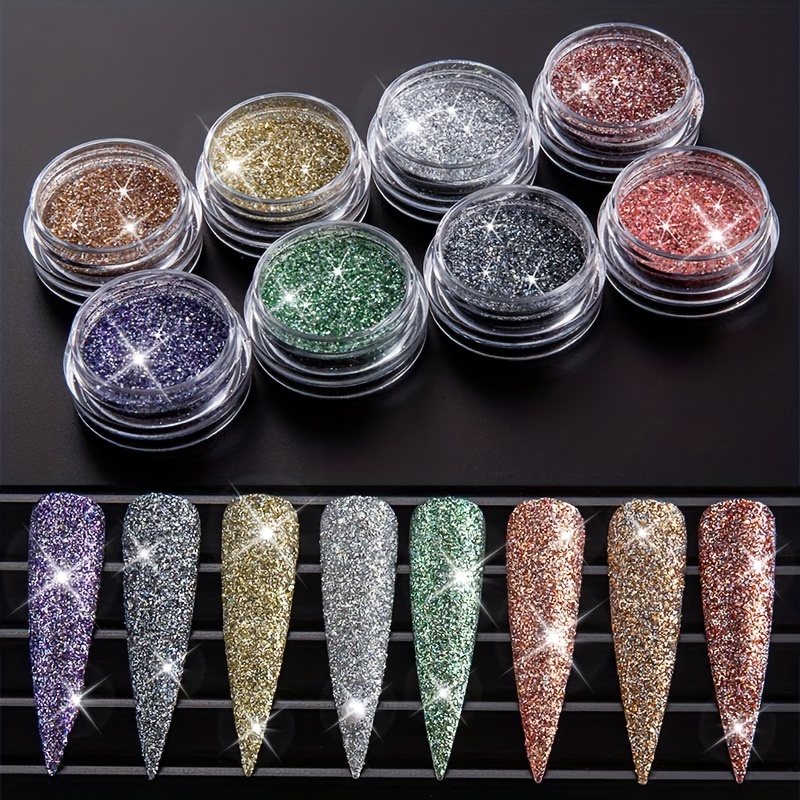 Fine Glitter Set Holographic Glitter Powder For Tumblers - Temu