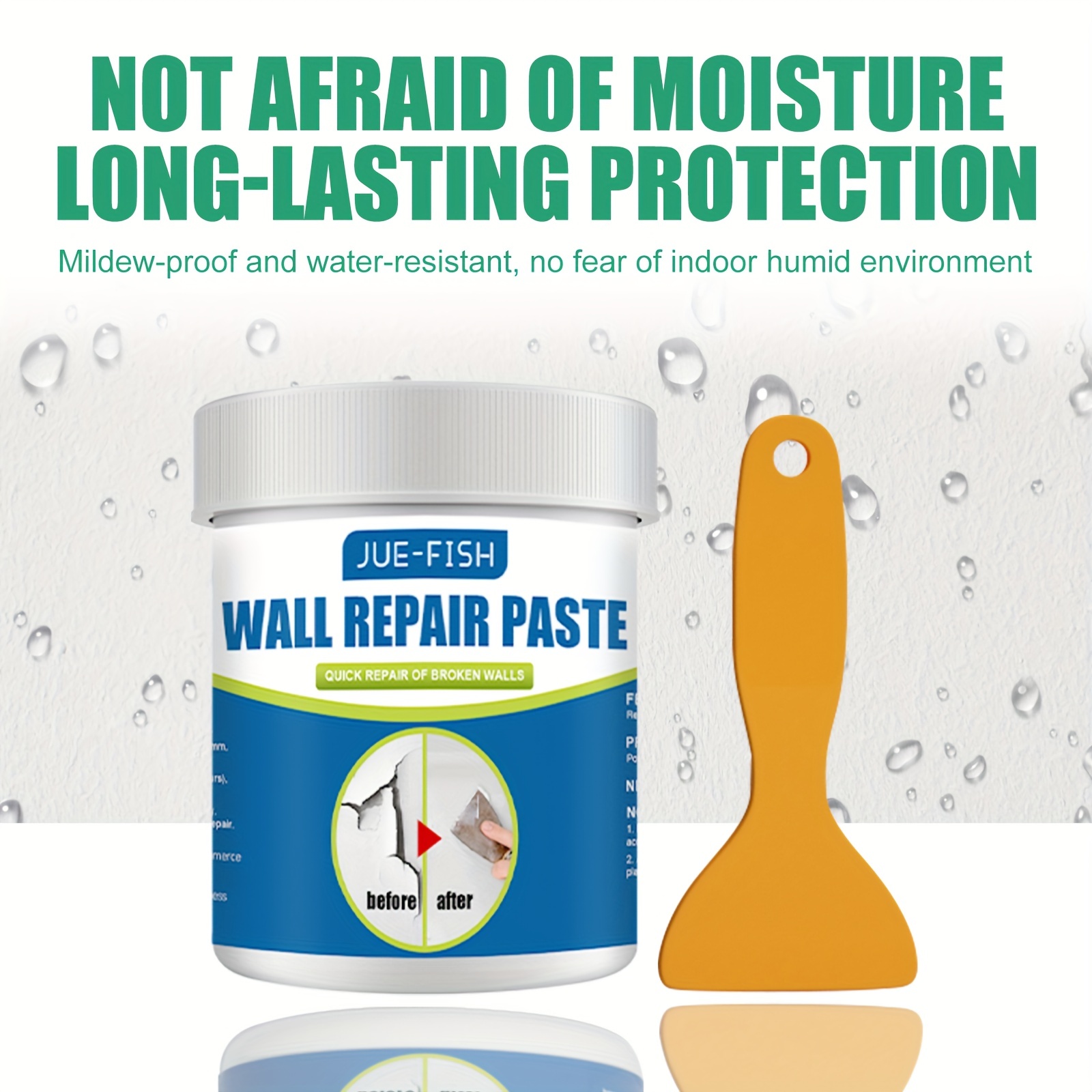 GQLife-ing Drywall Repair Kit, 2 Pcs Spackle Wall Repair Patch Kit with  Scraper, Wall Mending