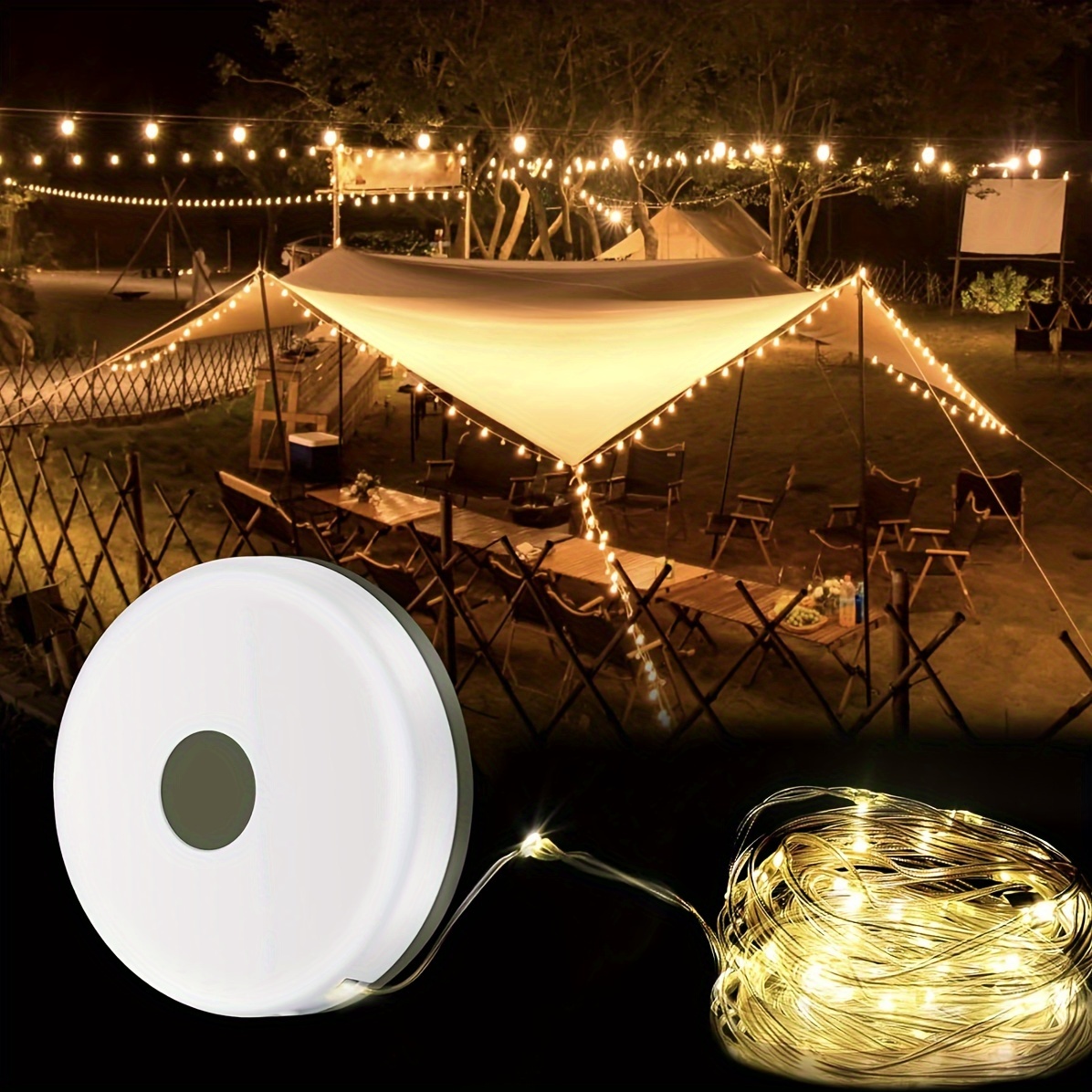 Lampe décorative pour tente de camping 10 m 80 ampoules - Forme de
