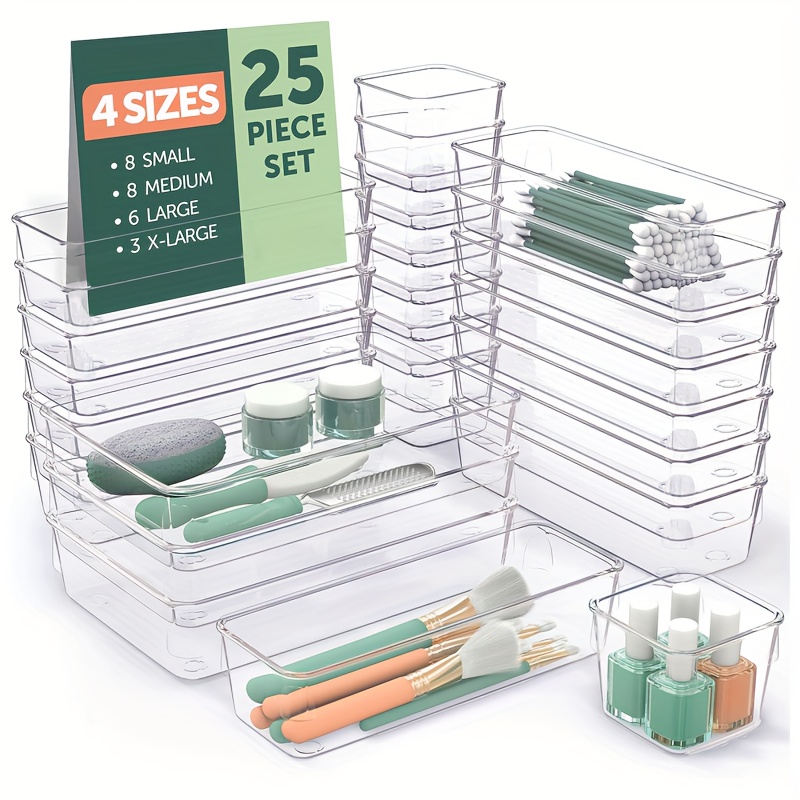 Plastikschubladen-Organizer-Set, 4 Größen Vielseitige Badezimmer