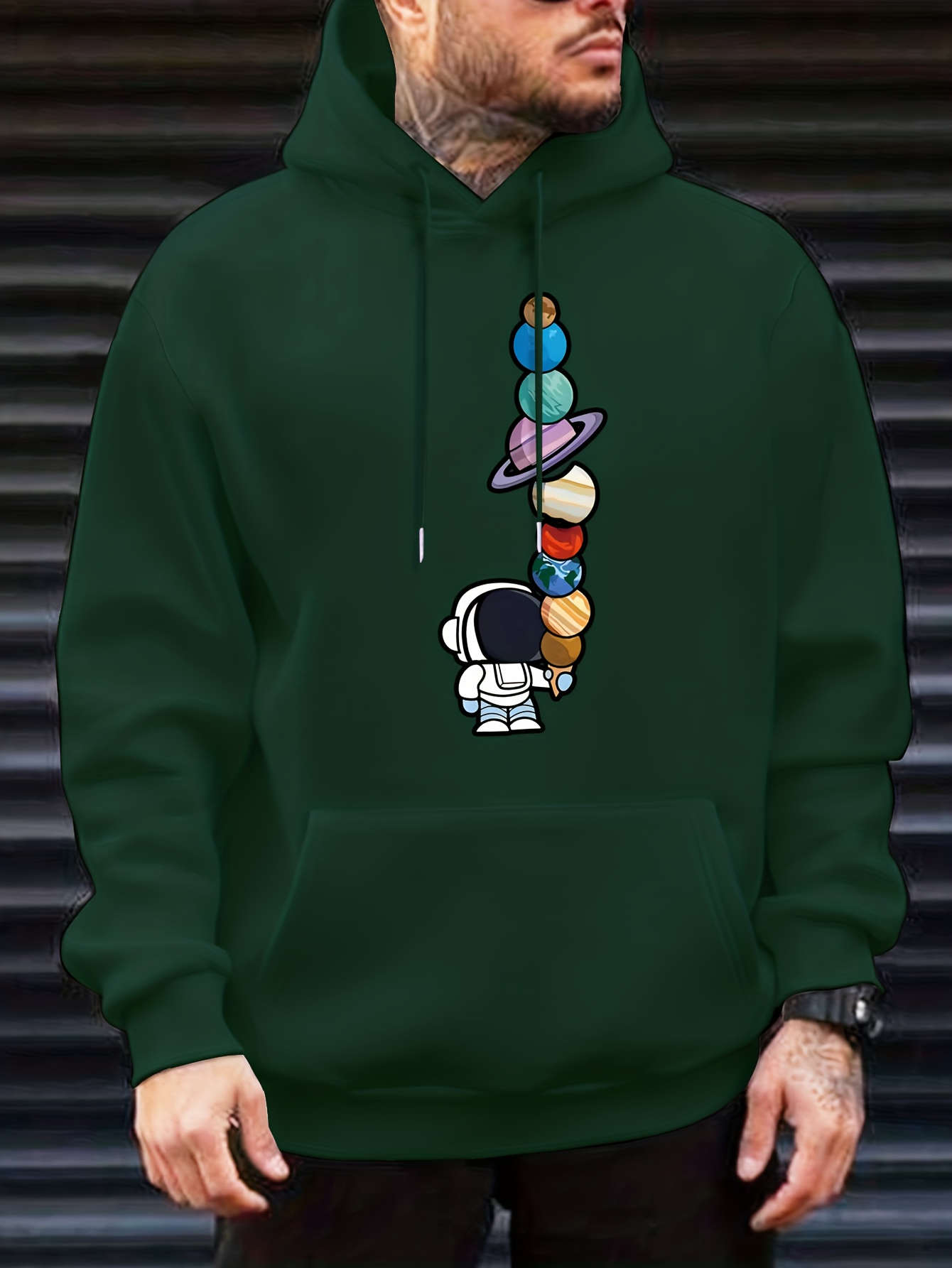 Cartoon Astronaut & Ice Cream Print Hoodie, Hoodies For Men, Men's Casual  Graphic Design Pullover Hooded Sweatshirt With Kangaroo Pocket Streetwear  For Winter Fall, As Gifts - Temu