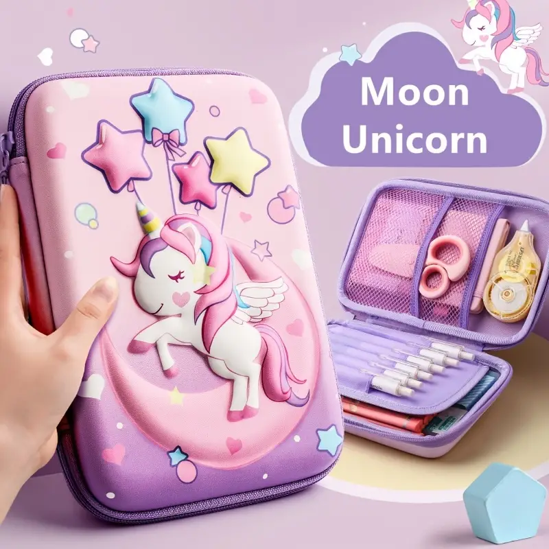 Cute 3d Eva Unicorn Pencil Case Perfect Gift For Girls With - Temu
