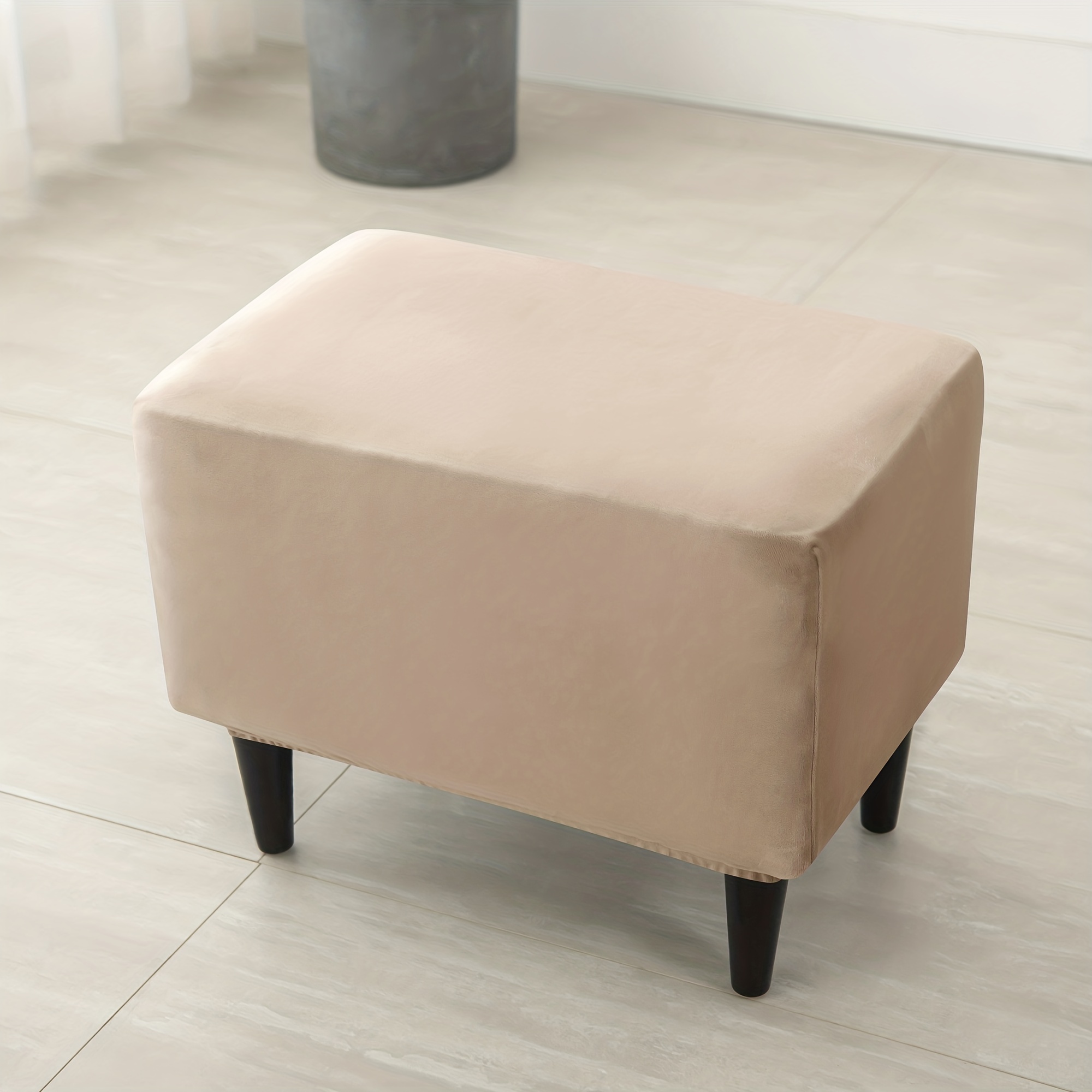 1pc Copertura Pouf In Velluto Finto Volpe Argento Copertura - Temu Italy