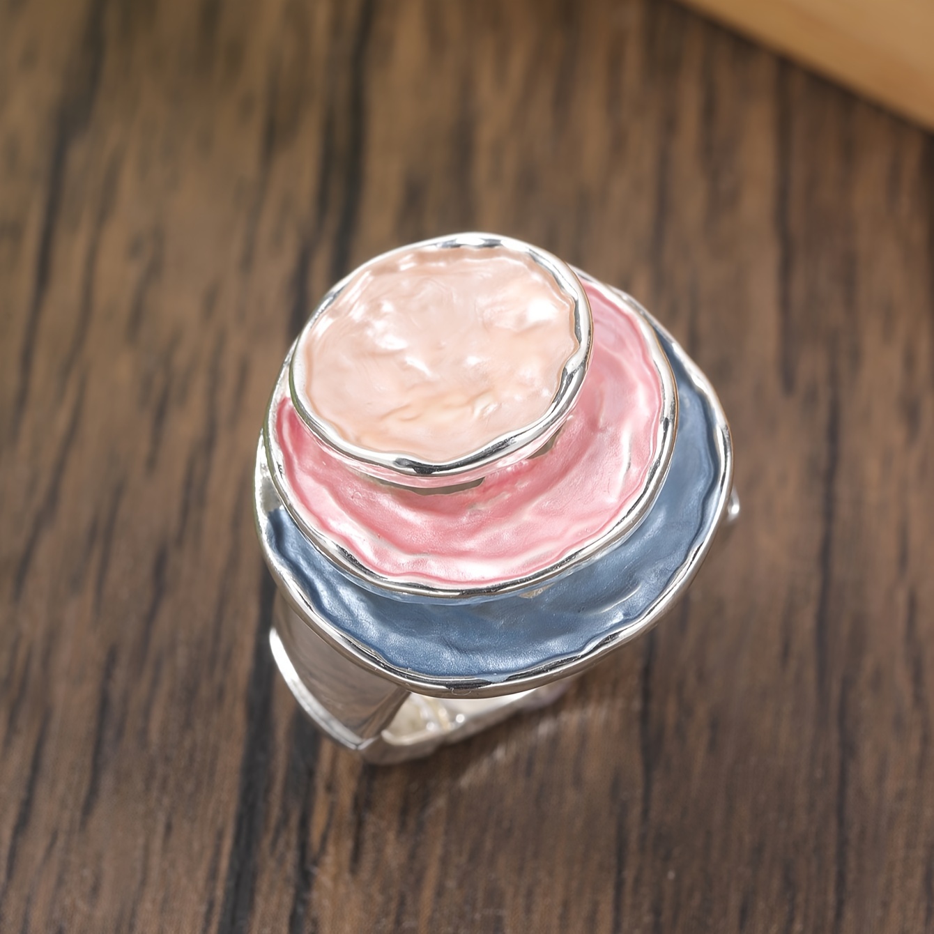 

Bohemian Multi-layer Zinc Alloy Ring Personalized Creative Niche Design Finger Ring Elegant Women's Party Holiday Elastic Enamel Ring