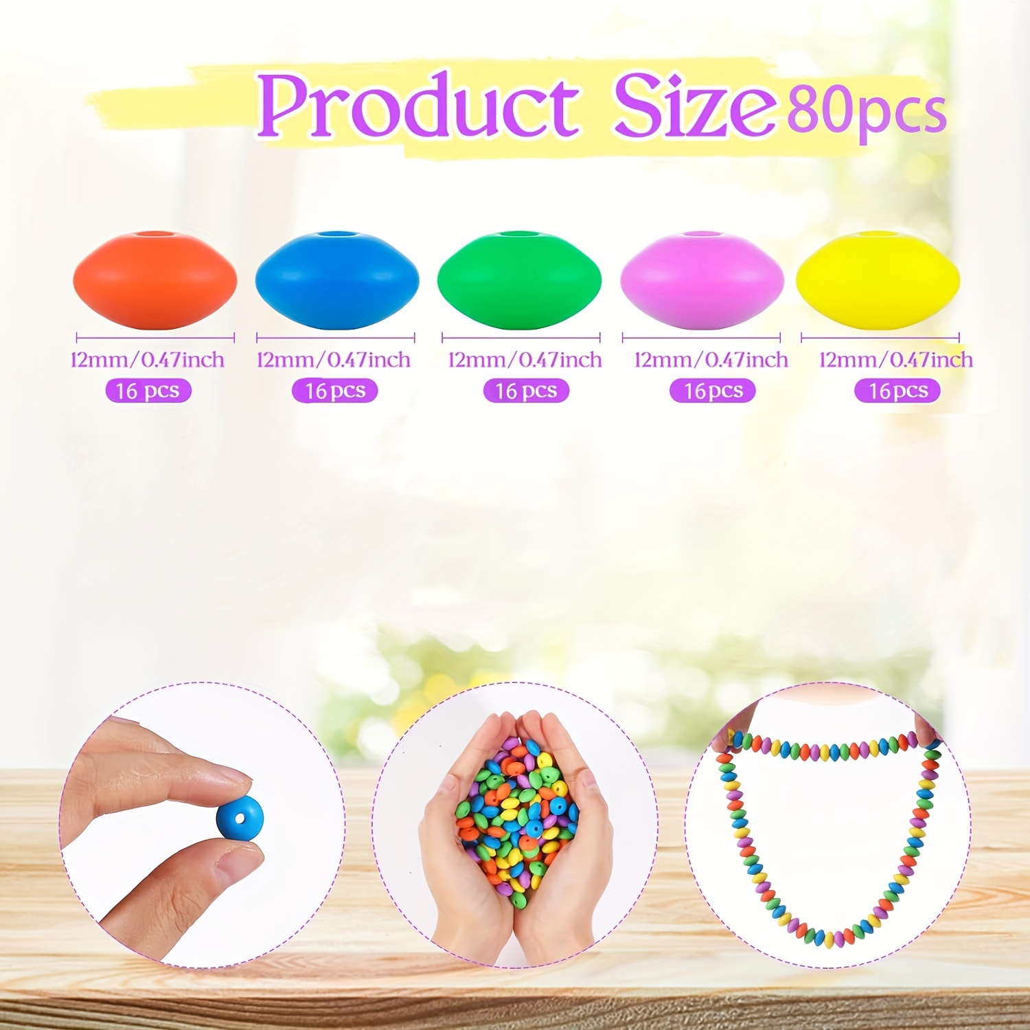 Silicone Flat Bean Beads Colorful Partition Bulk Beads For - Temu