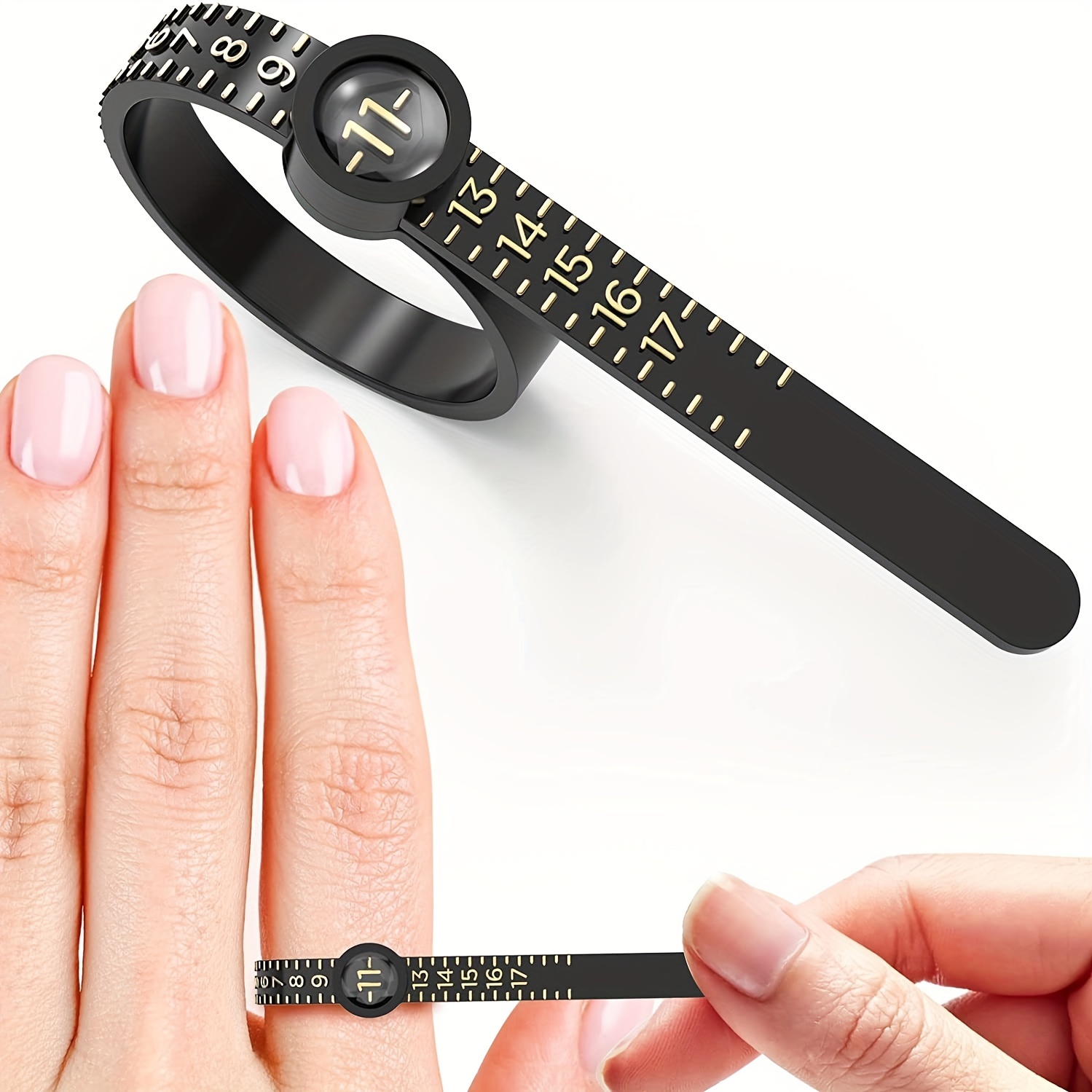Black Plastic Ring Sizer Measure Sizes 1 17 Finger Gauge - Temu