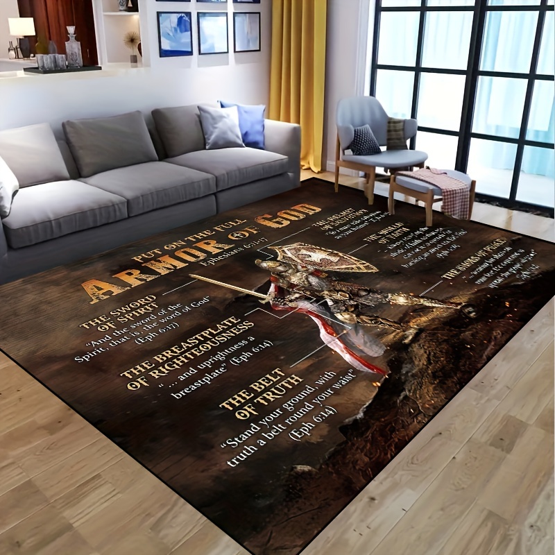 Armor Of God Non-slip Resistant Rug, Machine Washable, Waterproof Carpet  For Living Room Bedroom Nursery Room, Outdoor Patio Garden Yard Decor Rug,  Home Decor, Room Decor,boy's Gift - Temu