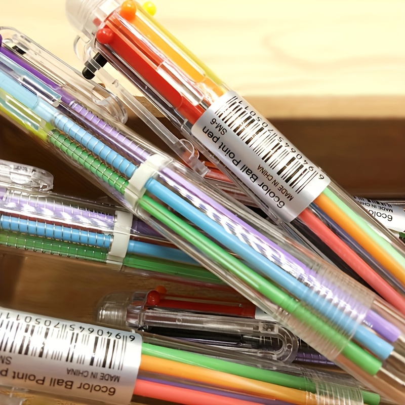 6-color Ballpoint Pen Multi-color Gel Pen Graffiti Marker Pen Stationery For School