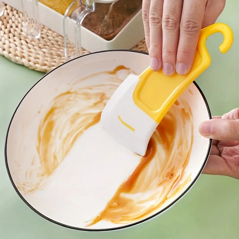 1pc, Non-Stick Silicone Pan Scraper - Dish Cleaning Spatula for Bowl  Scraping and Kitchen Gadgets