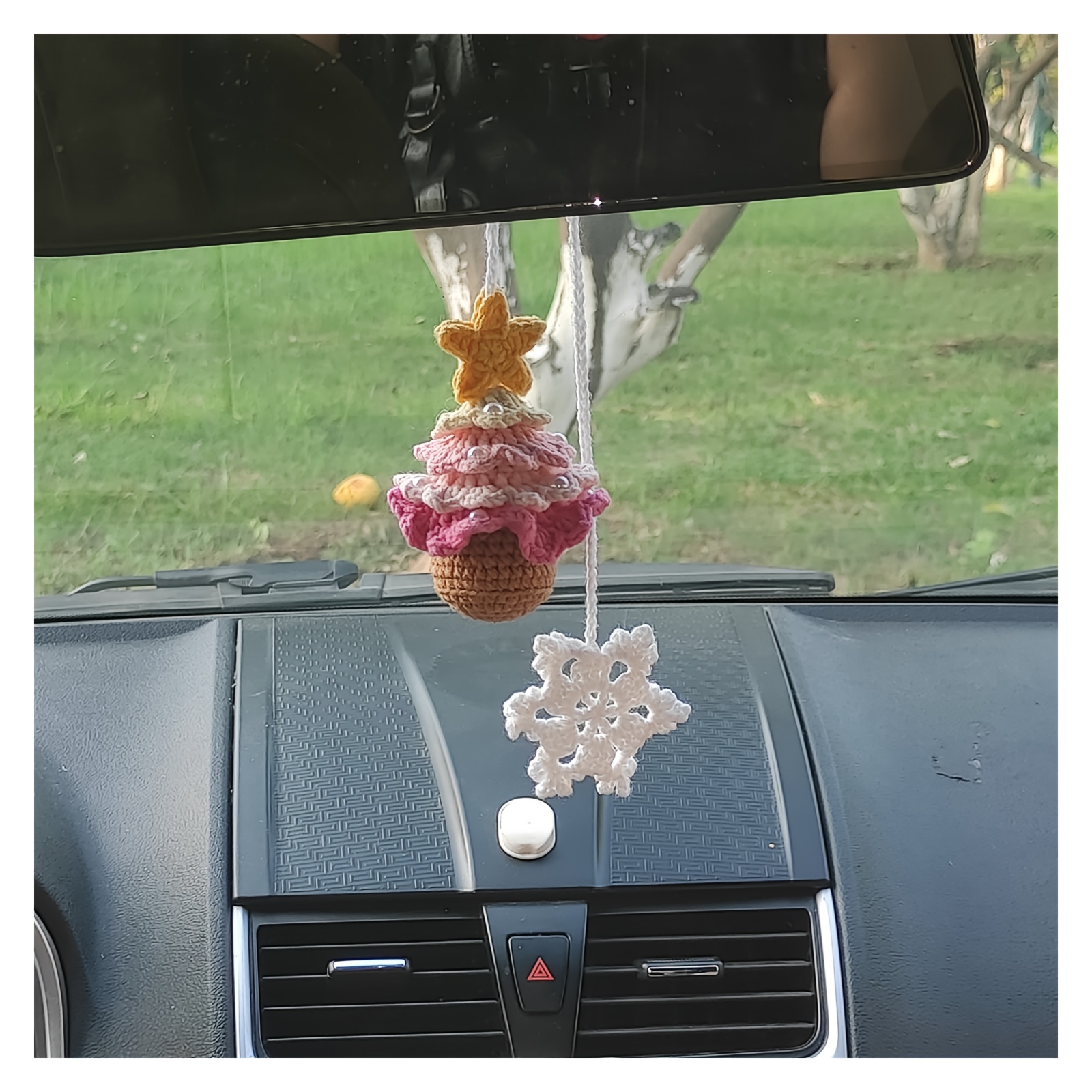 Christmas tree. Car accessory. Decoration for rear-view mirrors