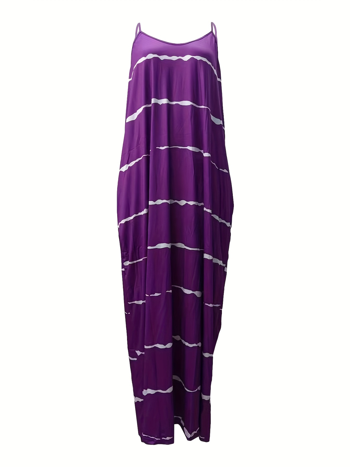 Cami Maxi Dress With Pockets Women's Plus Stretch V Neck Long Dress