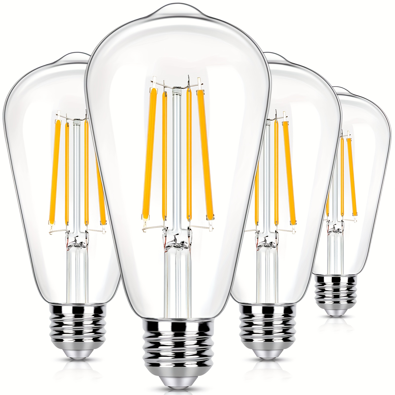 Paquete de 6 bombillas LED regulables equivalentes a 60 W, bombilla LED E26  de 6 W, 2700 K, luz blanca cálida, bombilla LED A15 para ventilador de