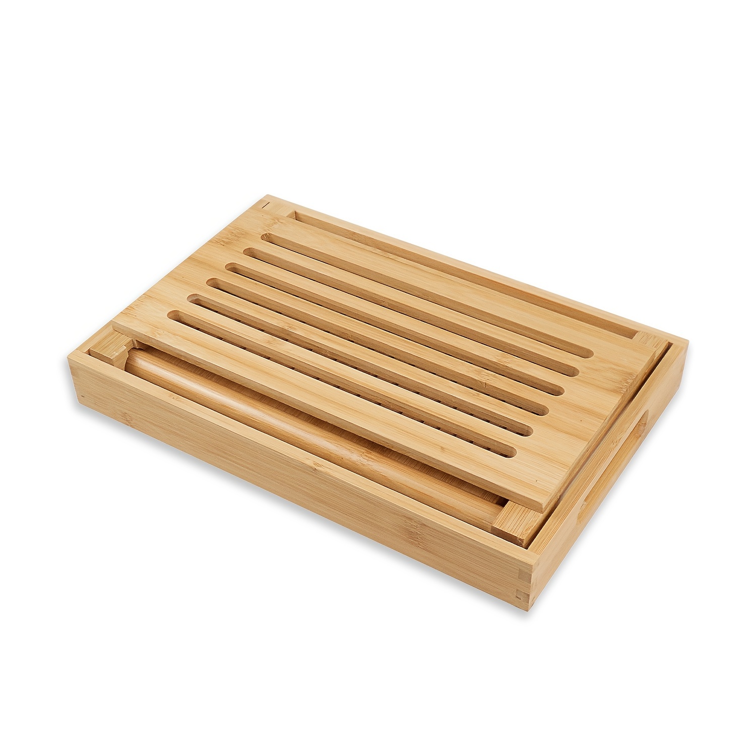 Buy Homemade Bread Loaf Slicer - Bamboo Wood Cutter Box with