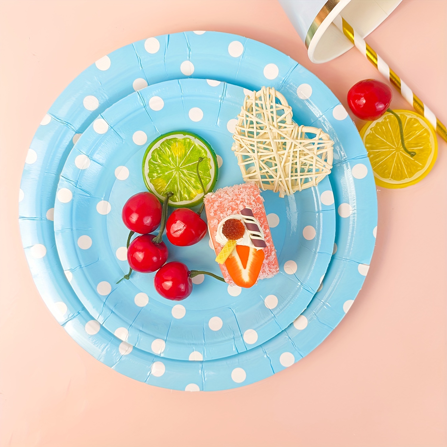 Colorful Disposable Polka Dot Paper Plates Perfect For - Temu