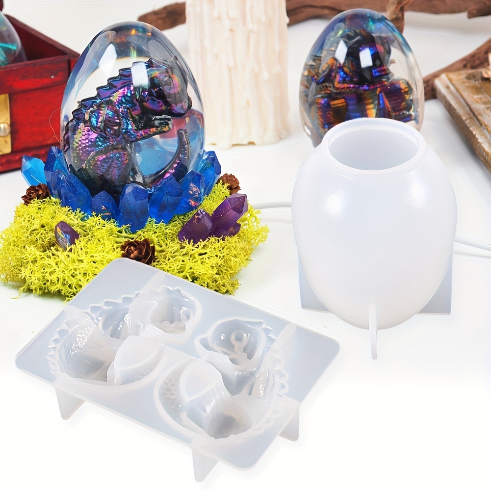Dragon Egg Resin Mold,Dragon Egg Silicone Mold Lamp Base Dragon Egg Epoxy  Mold Set for Resin Casting Home Decorations
