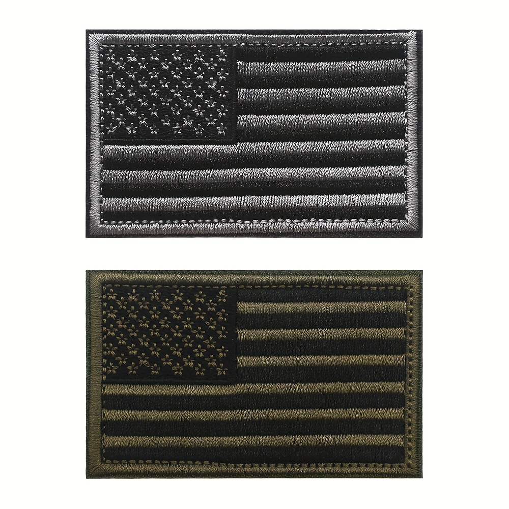 Khaki / Black Hook & Loop Flag Patch - Army Navy Gear
