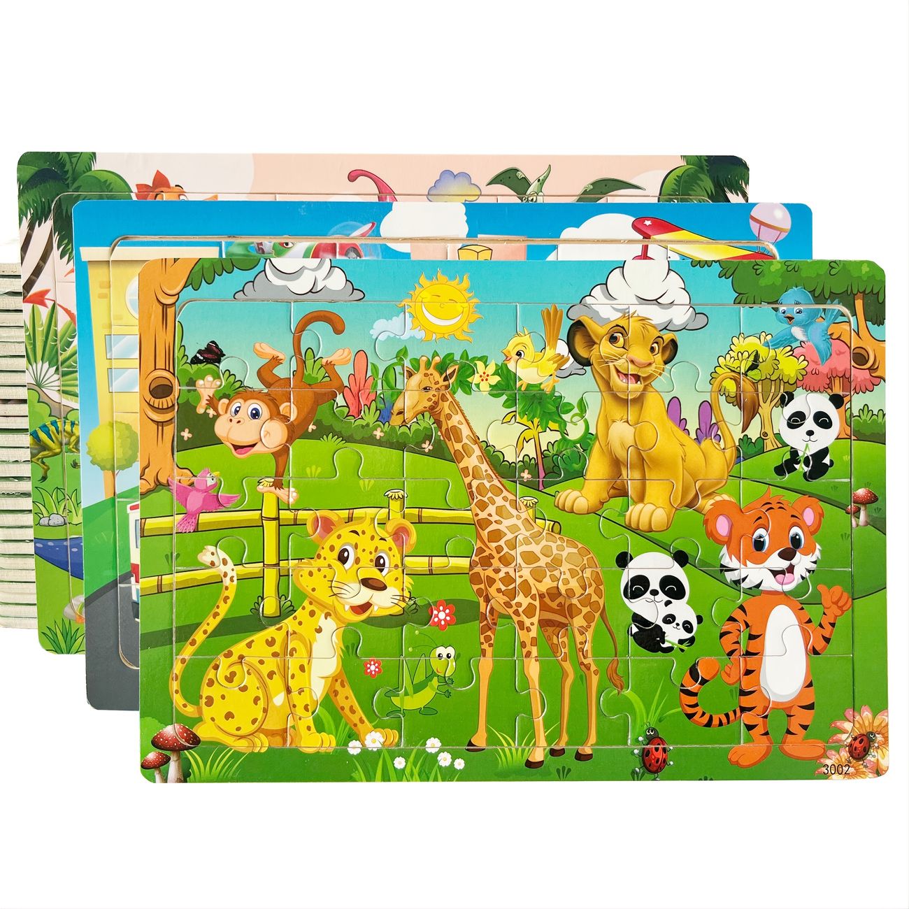 30 Pieces Wooden Jigsaw Puzzle Kids Cartoon Animal Vehicle Puzzles Games  Baby Early Learning Educational Toys For Children - Toys & Games - Temu