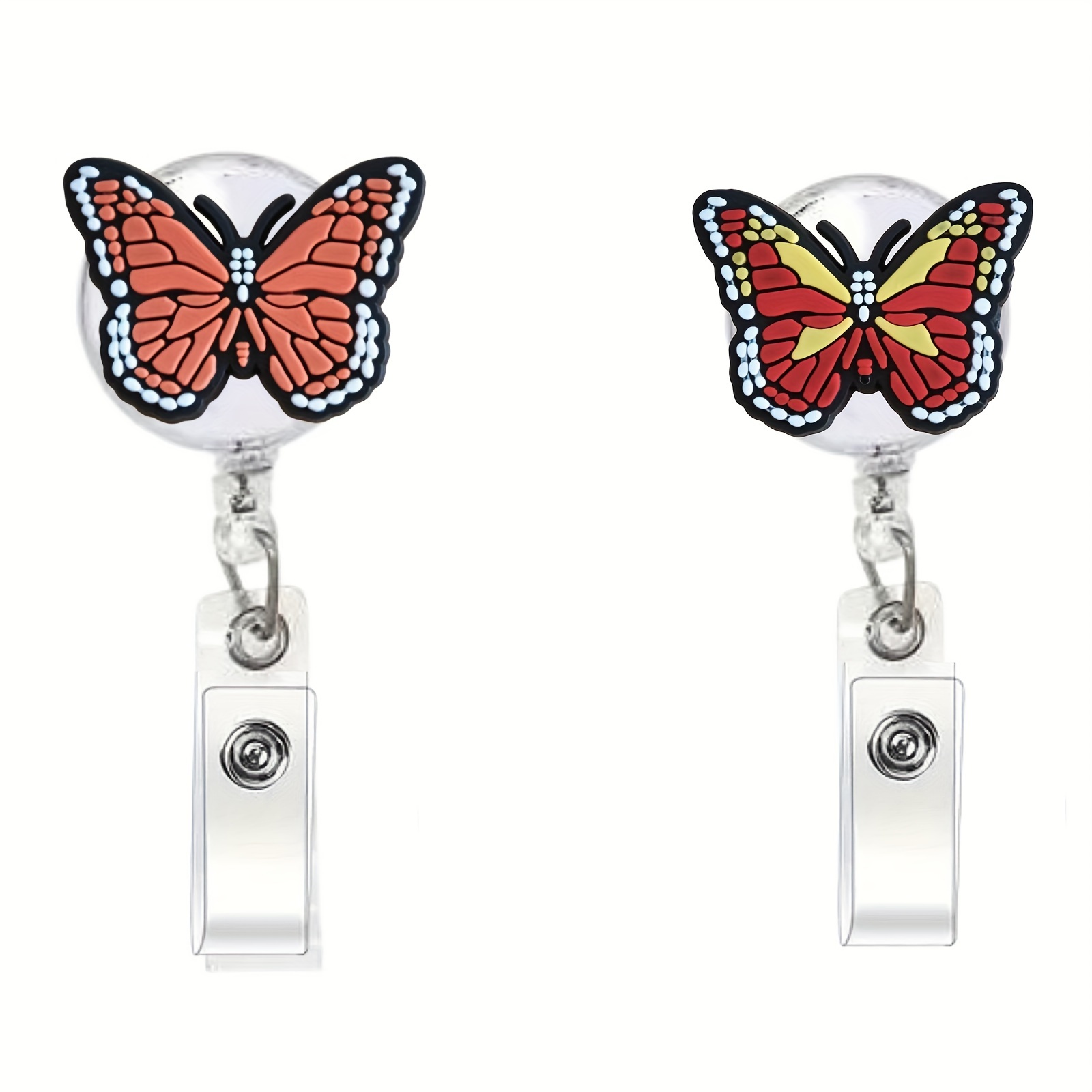  Cute Butterfly Badge Reels Retractable with Carabiner