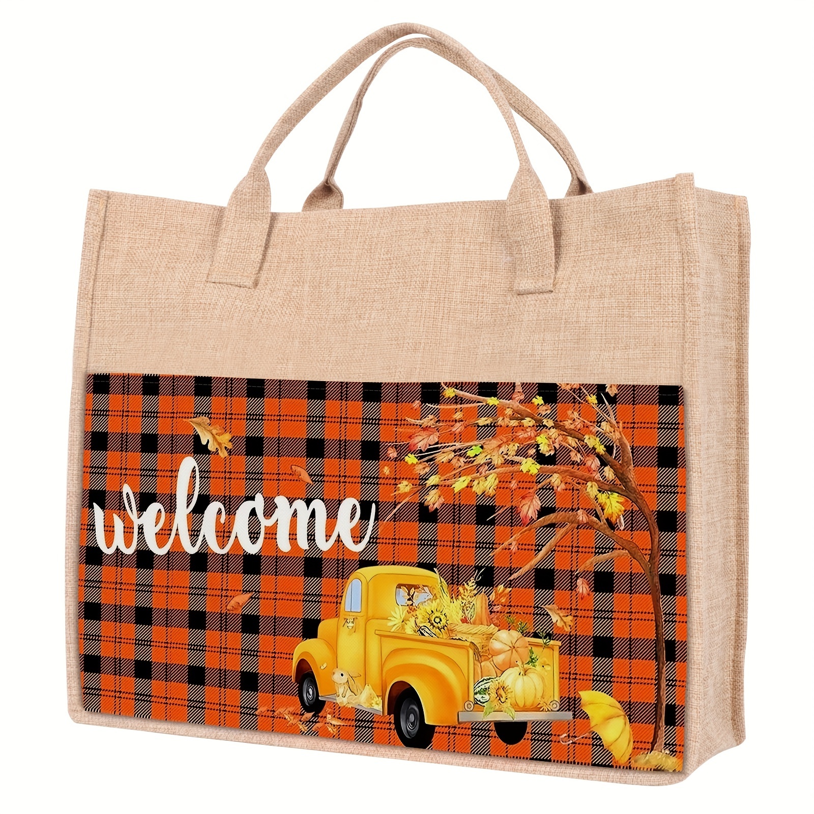 Burlap Tote Bag, Reusable Grocery Shopping Bag, Lightweight Storage Handbags  For Travel Beach - Temu