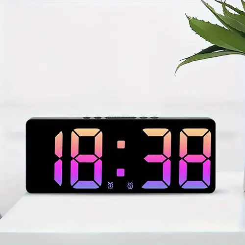 1 reloj despertador digital, reloj electrónico con espejo LED