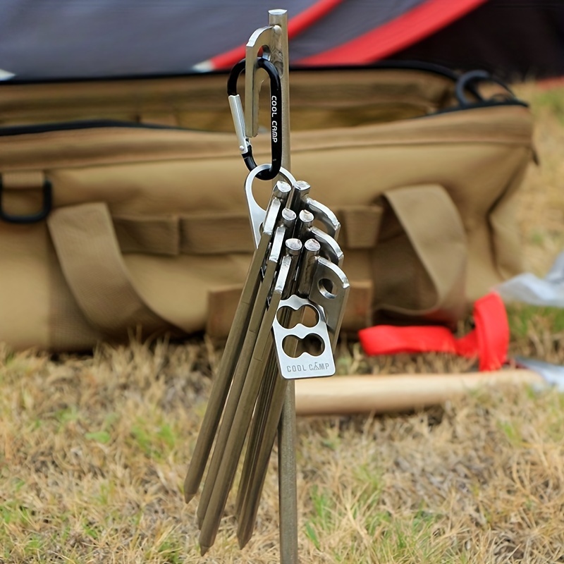 1pc Stainless Steel Tent Peg Organizer Camping Spike Holder Tent