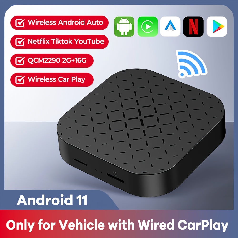 Ekiy Cr-39 Boîtier Tv Android 11 Sans Fil Carplay Android Auto Qcm2290  2g+16g Boîtier Ai Carplay Netflix  Système Intelligent De Voiture -  Automobile - Temu