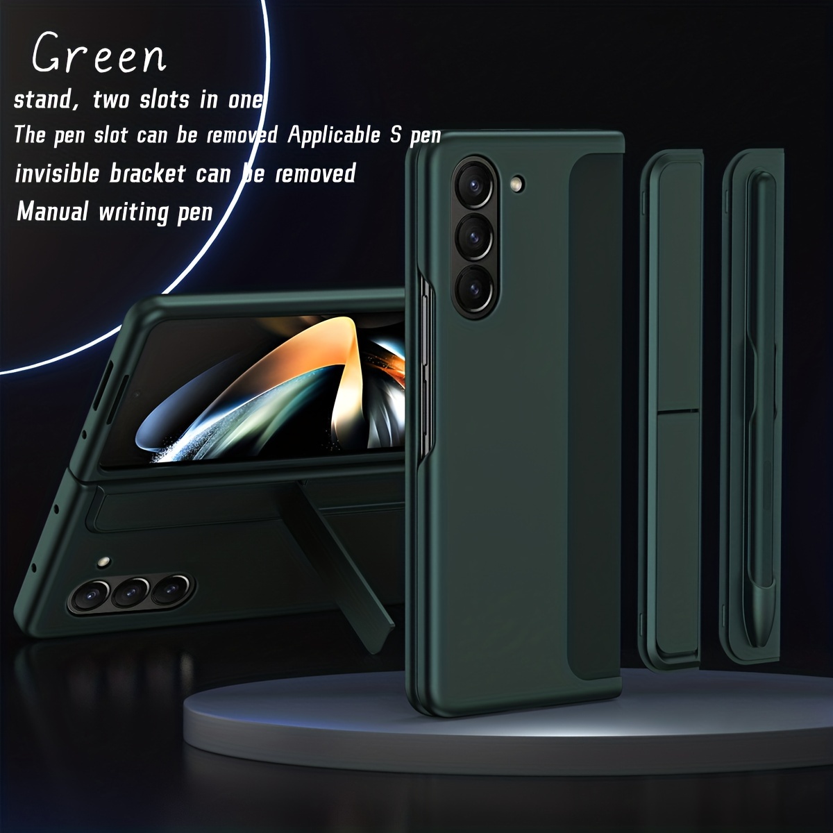 Anti-Fall Case For Samsung Galaxy Z Fold 3 Case W22 Luxury Shockproof Cover  For Samsung Fold3 Full Coverage With Pen Holder