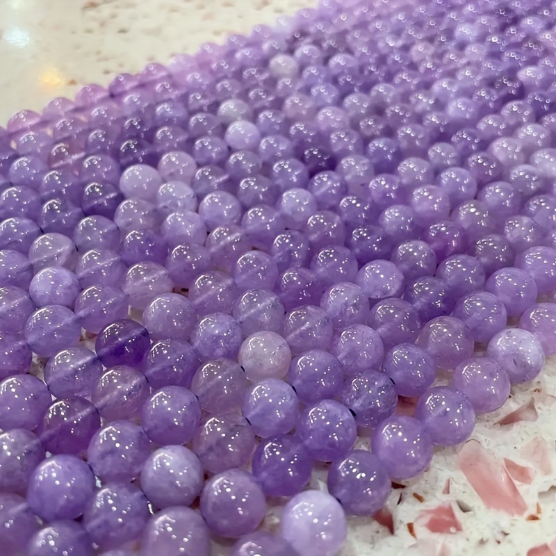 6/8/10mm Natural Purple Stone Lavender Charm Round Loose Beads For Jewelry  Making DIY Special Elegant Bracelets Necklace Handmade Craft Supplies
