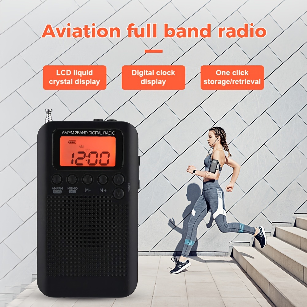 Radio, altavoz Bluetooth compatible con tarjeta microSD, FM MW WB receptor  de onda corta con alertas NOAA y temporizador de sueño, radios digitales