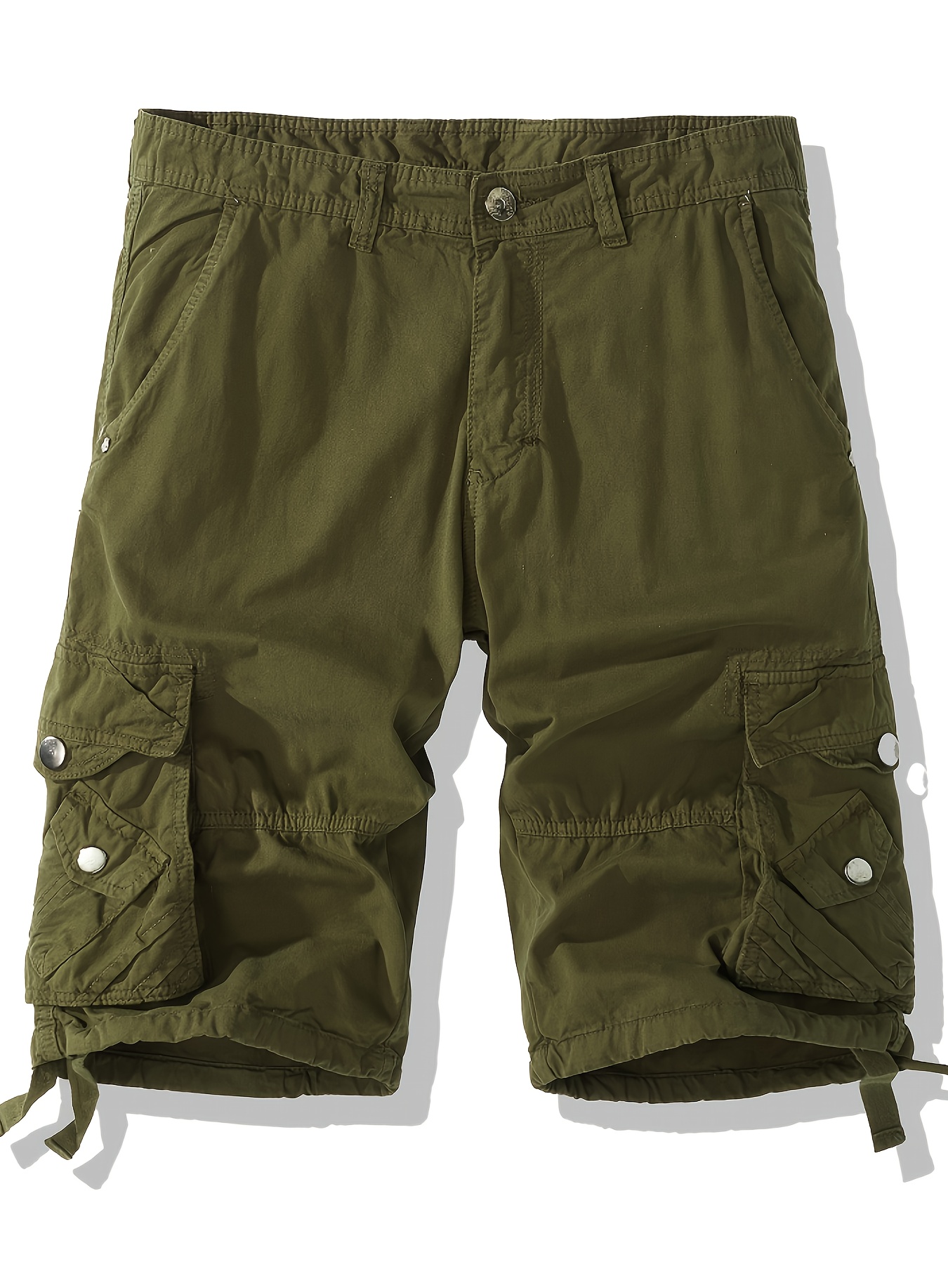 Solid Cotton Breathable Men's Embroidery Cargo Short Pants - Temu United  Kingdom