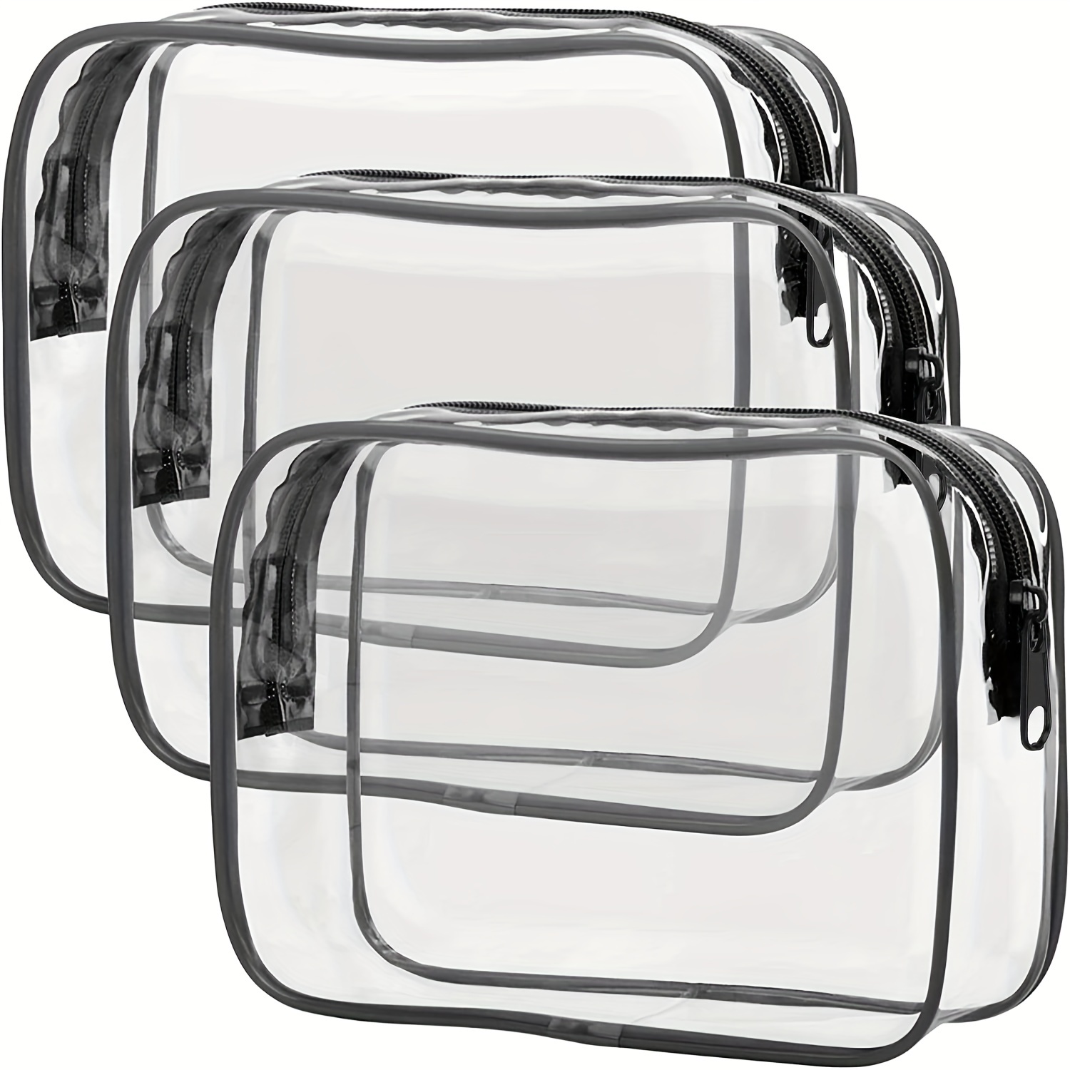 Clear Toiletry Bag, 3 Pack Quart Size Travel Bag Clear Cosmetic