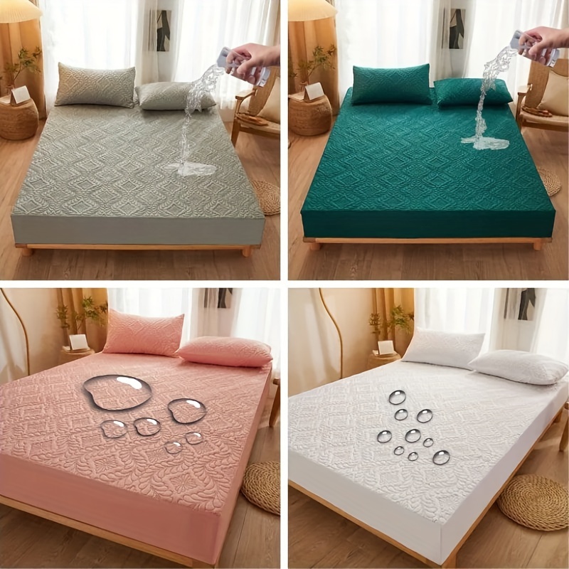 Waterproof Bed Fitted Sheet Bed Protector Cover Mattress - Temu
