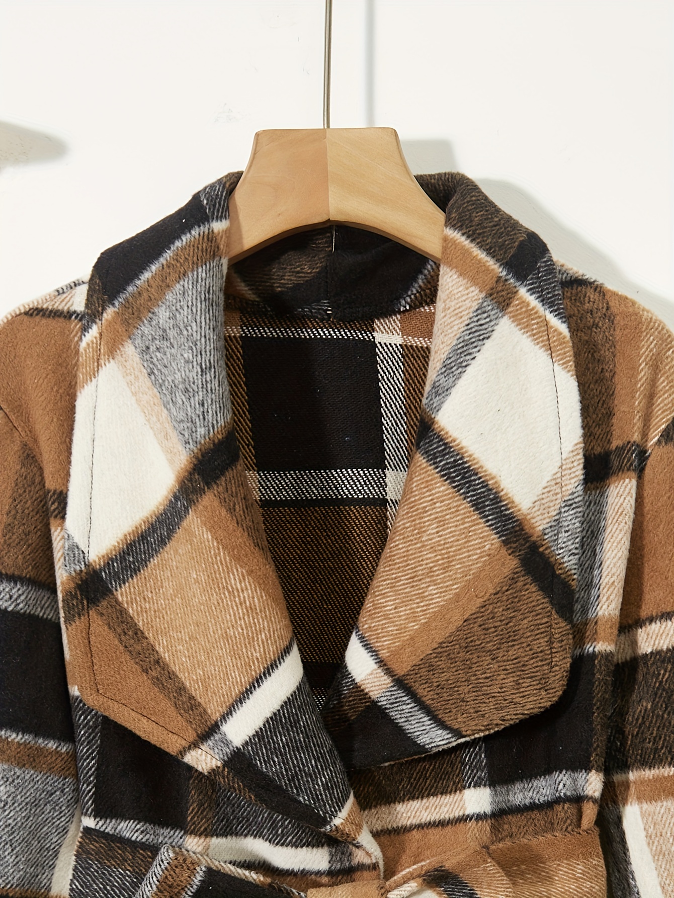 Plaid clearance shawl jacket