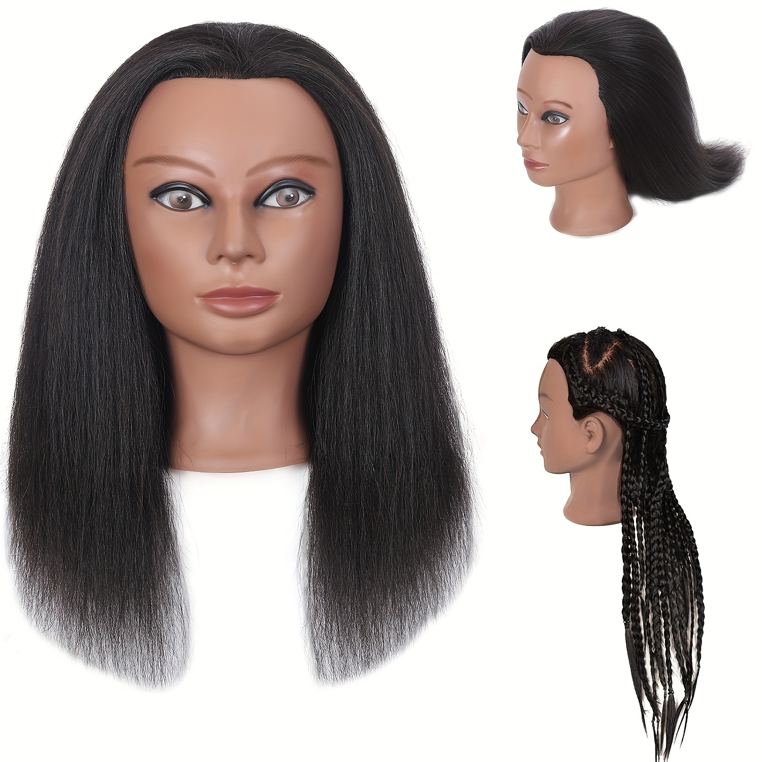 Mannequin Head With 85%Real Hair Hairdresser Practice Training