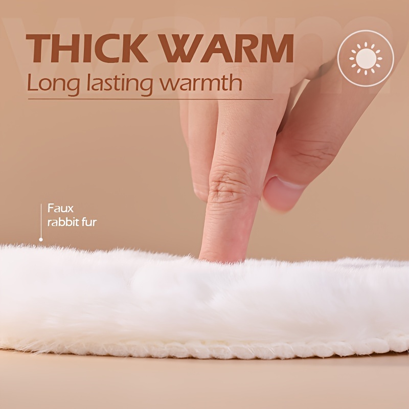1Pair Comfortable Sweat-Absorbing Breathable Thermal Inner Soles -  Imitation Rabbit Fur Warm Insoles For Snow Boots, Winter