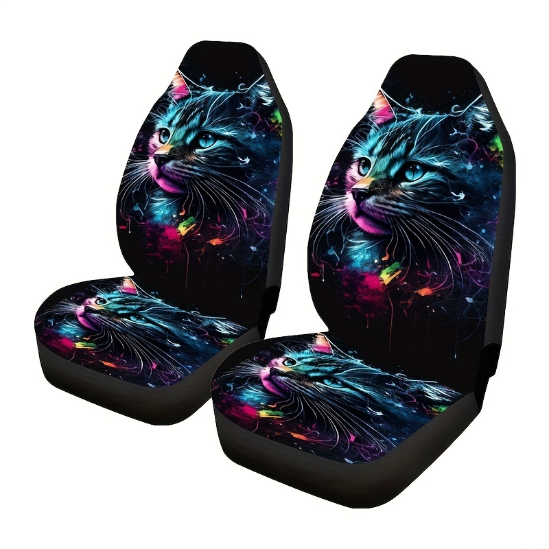 2Pcs Set Butterfly Print Car Seat Covers, Fundas De Asiento De Coche De  Ajuste Universal Para Asientos Delanteros Solamente, Almohadilla De Cojín  De A