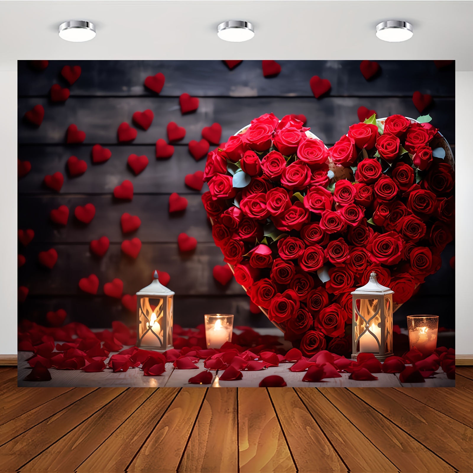 1 Pieza De Fondo Fotográfico De Tela Con Diseño De Rosas Para El Día De San  Valentín, Decoración De Sala De Estar, Fondo Fotográfico, Moda de Mujer