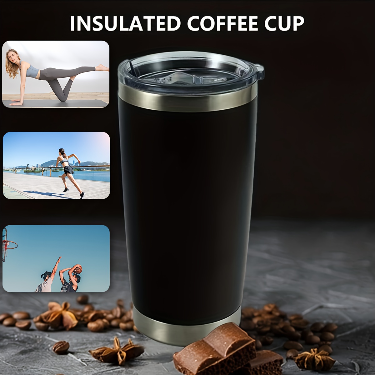 Reusable Travel Coffee Cups, Travel Coffee Mug With Leakproof Lid, Thermal  Mug Insulated Cup, Stainless Steel Travel Cup With Rubber Grip, For Hot And  Cold Drinks - Temu